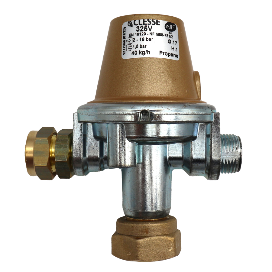 DETENDEUR VERTICAL HP 325V 40KG/H ENTREE 2-16B / SORTIE 1,5B F3/4" / M 20X150 EQUERRE NF