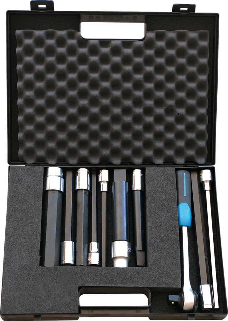 COFFRET ENSEMBLE DE 9 DOUILLES & CLE A CLIQUET 1/2" PRISE DE BRANCHEMENT TUBES PE