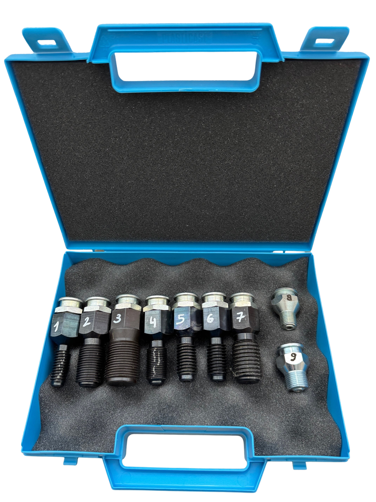 MALLETTE DE 9 INJECTEURS/GRAISSEURS POUR VANNE ENTERREE 8431083