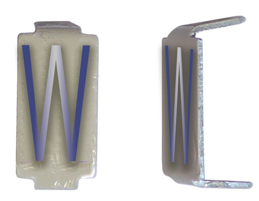 [MICCD044] LOT 25 LETTRE 6X11 ALU IVOIRE/BLEU PRE-PLIEE W *